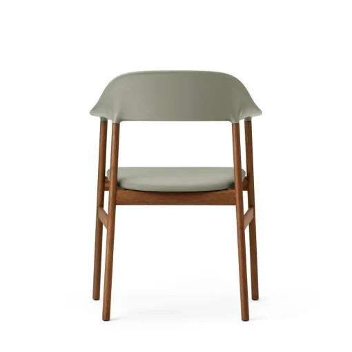 Normann Copenhagen Herit Spisebordsstol med Armlán Láder Polstret Røget Egetrá/ Støvet Grøn