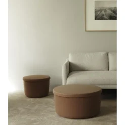 Normann Copenhagen Hide Storage Pouf Stor Brun
