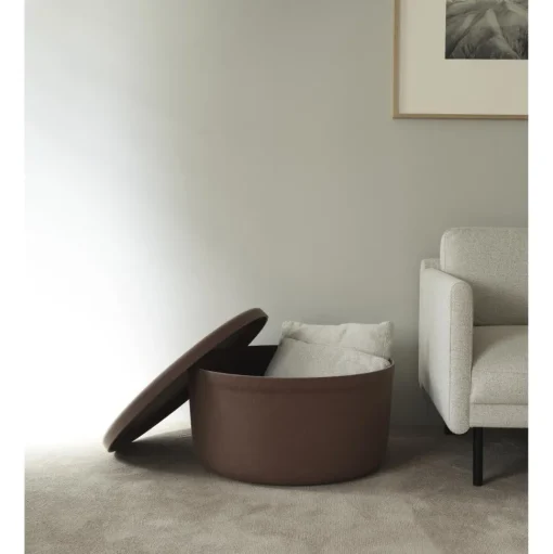 Normann Copenhagen Hide Storage Pouf Stor Brun