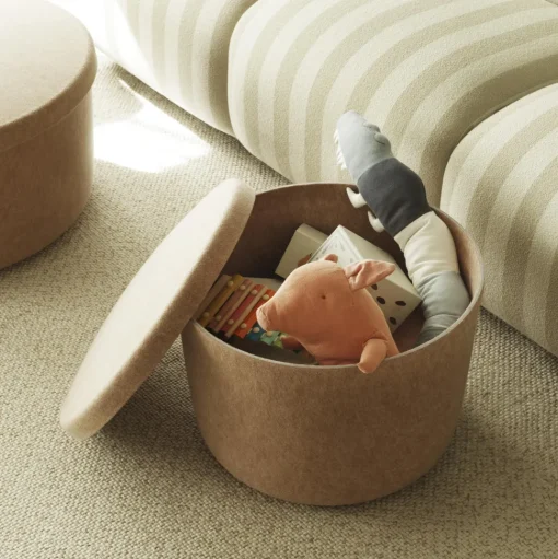 Normann Copenhagen Hide Storage Pouf Lille Brun