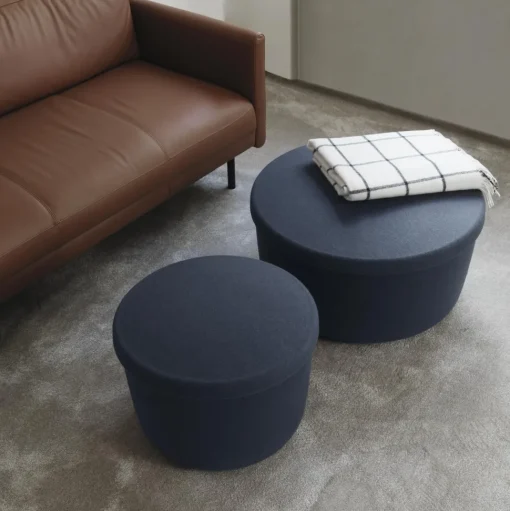 Normann Copenhagen Hide Storage Pouf Stor Grå