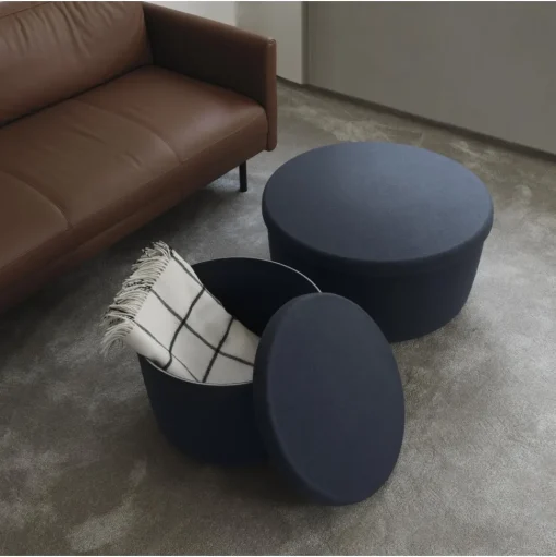 Normann Copenhagen Hide Storage Pouf Stor Grå