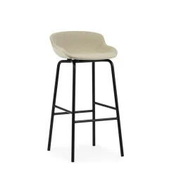 Normann Copenhagen Hyg Barstol H75 Polstret Sort Stål/Main Line Flax MLF20