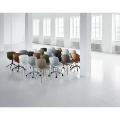 Normann Copenhagen Hyg Drejestol Polstret Sort Aluminium/Main Line Flax MLF20