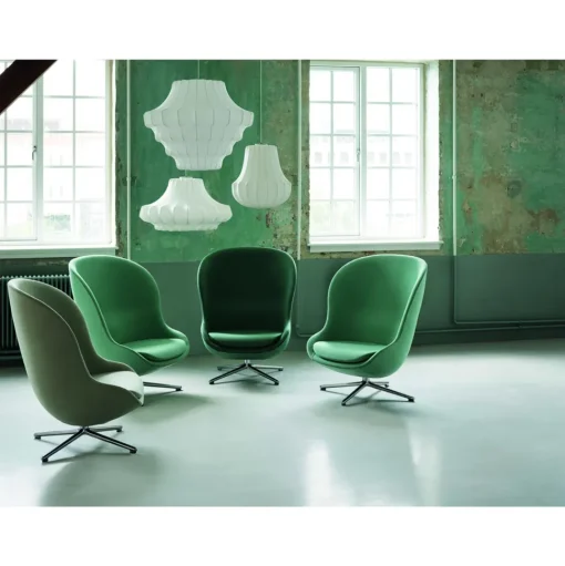 Normann Copenhagen Hyg Lánestol med Drejestel Høj Sort Aluminium/Grå LDS16
