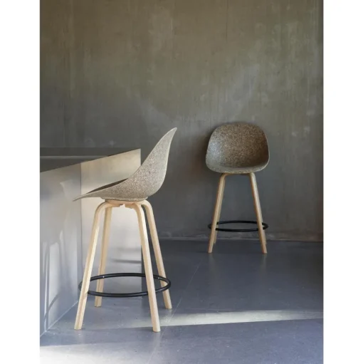 Normann Copenhagen Mat Barstol Med Ryg 75 cm Bøg/Sort/Seaweed