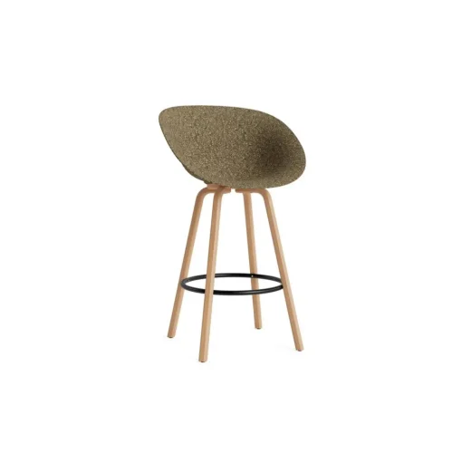 Normann Copenhagen Mat Barstol Med Armlán 75 cm Bøg/Sort/Seaweed
