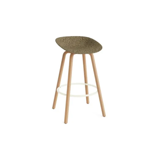 Normann Copenhagen Mat Barstol 75 cm Bøg/Creme/Seaweed