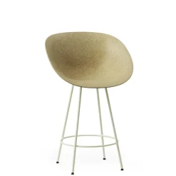 Normann Copenhagen Mat Barstol Med Armlán 65 cm Creme/Stål/Hamp