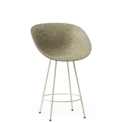 Normann Copenhagen Mat Barstol Med Armlán 65 cm Creme/Stål/Seaweed