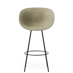 Normann Copenhagen Mat Barstol Med Armlán 65 cm Sort/Stål/Seaweed