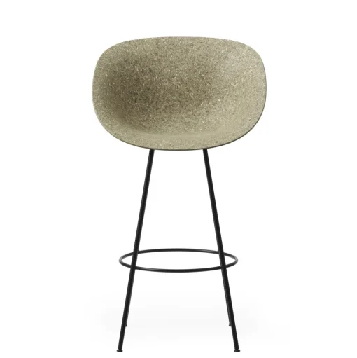 Normann Copenhagen Mat Barstol Med Armlán 65 cm Sort/Stål/Seaweed