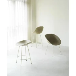 Normann Copenhagen Mat Barstol Med Armlán 65 cm Sort/Stål/Seaweed