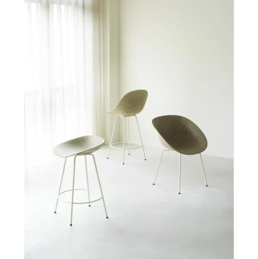 Normann Copenhagen Mat Barstol Med Armlán 65 cm Sort/Stål/Seaweed