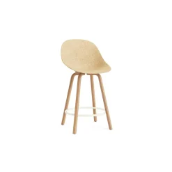 Normann Copenhagen Mat Barstol Med Ryg 75 cm Bøg/Creme/Hemp