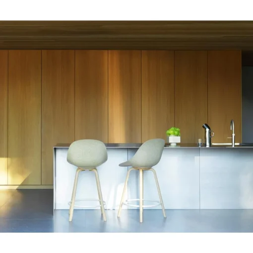 Normann Copenhagen Mat Barstol Med Ryg 75 cm Bøg/Creme/Hemp