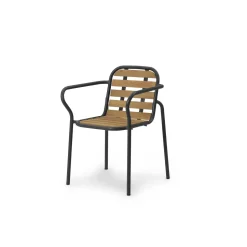 Normann Copenhagen Vig Udendørsstol med Armlán Sort/Robinia