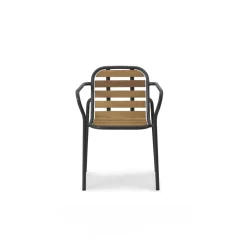 Normann Copenhagen Vig Udendørsstol med Armlán Sort/Robinia
