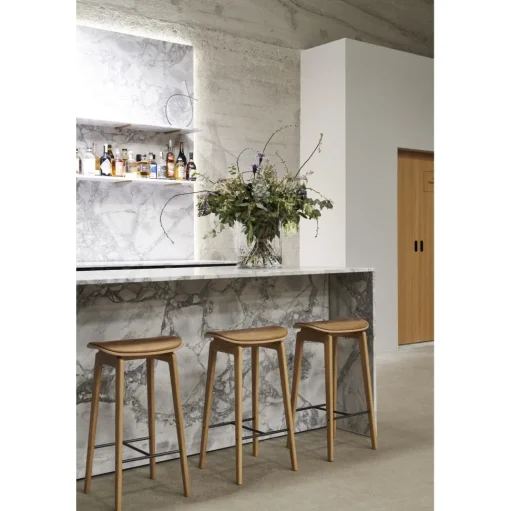 NORR11 NY11 Barstol H75 cm Mørk Røget Egetrá/Black 41599