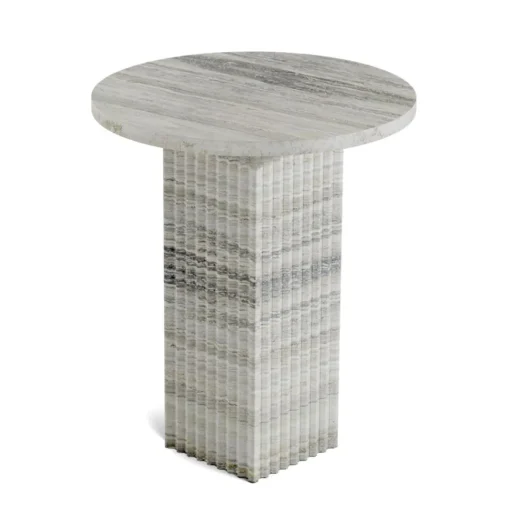 NORR11 Soho Sidebord Sølv Travertin