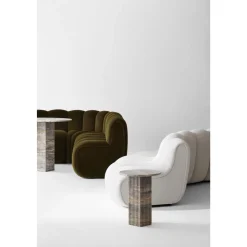 NORR11 Soho Sidebord Sølv Travertin