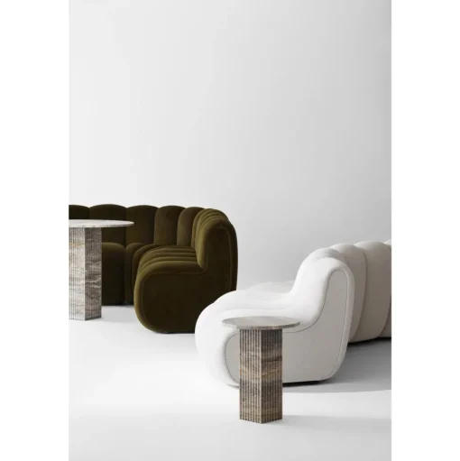 NORR11 Soho Sidebord Sølv Travertin