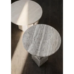 NORR11 Soho Sidebord Sølv Travertin