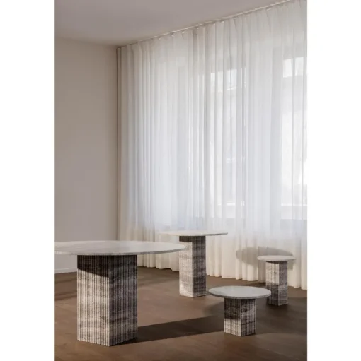 NORR11 Soho Sidebord Sølv Travertin