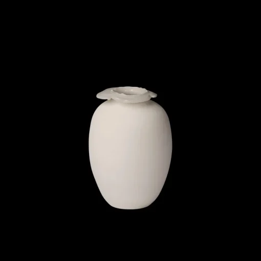 Northern Brim Vase H18 Beige