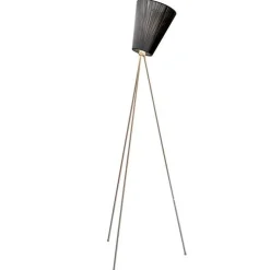 Northern Oslo Wood Gulvlampe Metal Fod & Sort Skárm