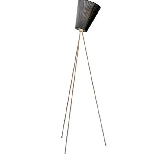 Northern Oslo Wood Gulvlampe Metal Fod & Sort Skárm