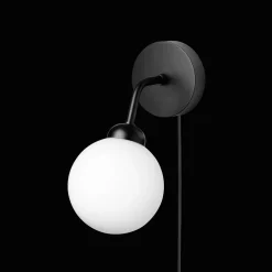Nuura Apiales Váglampe Satin Sort med Ledning