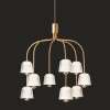 Nuura Asteea 9 Lysekrone Satin Messing/Riflet Klar
