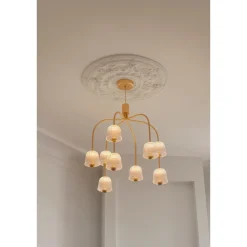 Nuura Asteea 9 Lysekrone Satin Messing/Riflet Klar