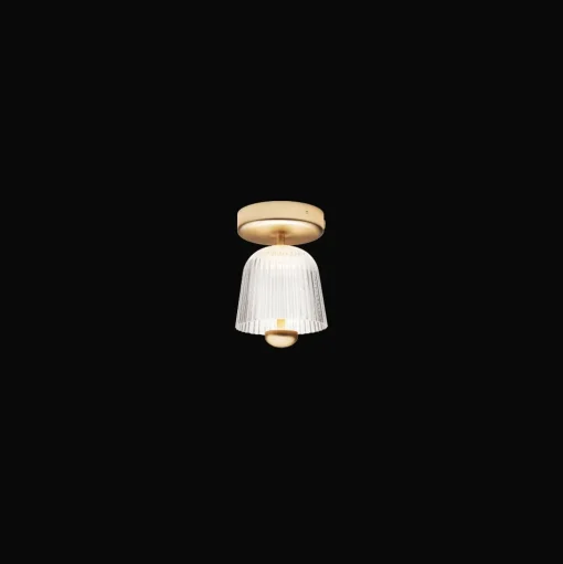 Nuura Asteea Loftlampe Satin Messing/Riflet Klar