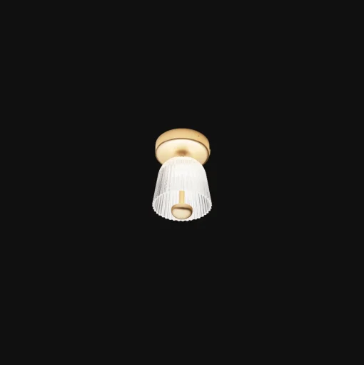 Nuura Asteea Loftlampe Satin Messing/Riflet Klar