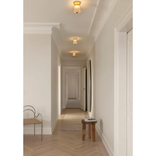 Nuura Asteea Loftlampe Satin Messing/Riflet Klar