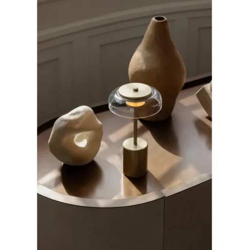 Nuura Blossi Transportabel Lampe Mini Nordisk Guld/Klar