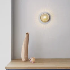 Nuura Liila 1 Vág/Loftlampe Guld & Klar Glas Medium