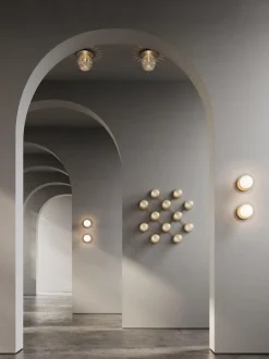 Nuura Liila 1 Vág/Loftlampe Guld & Klar Glas Medium