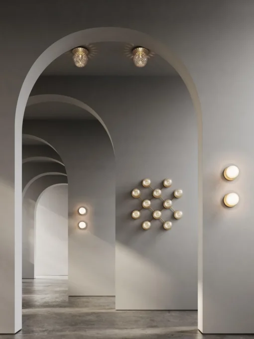 Nuura Liila 1 Vág/Loftlampe Guld & Klar Glas Medium