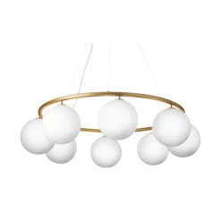 Nuura Miira 8 Circular Lysekrone Messing/Opal