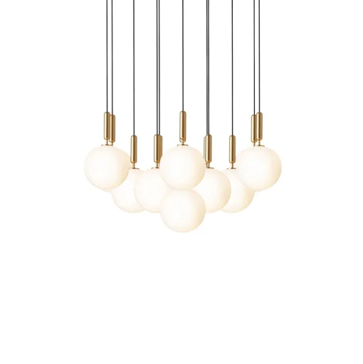 Nuura Miira 13 Lysekrone Stor Messing & Opal