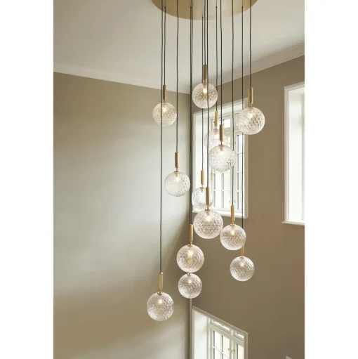 Nuura Miira 13 Lysekrone Stor Messing & Opal