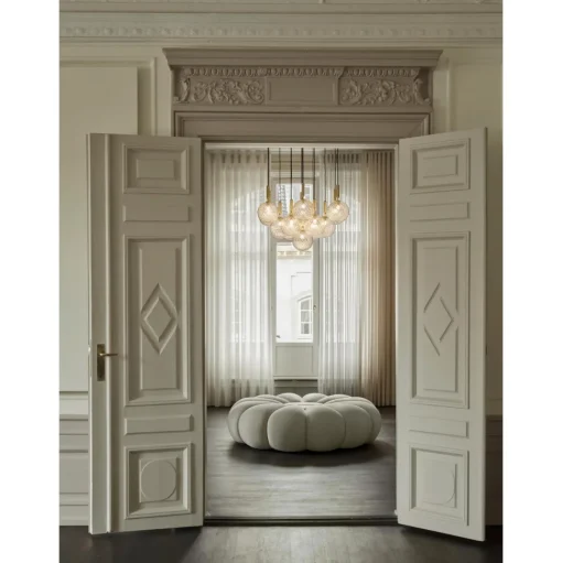 Nuura Miira 13 Lysekrone Stor Messing & Opal
