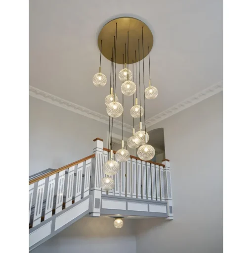 Nuura Miira 13 Lysekrone Stor Messing & Opal