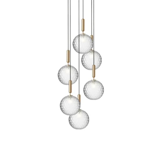 Nuura Miira 6 Pendel Stor Messing & Klar Optic