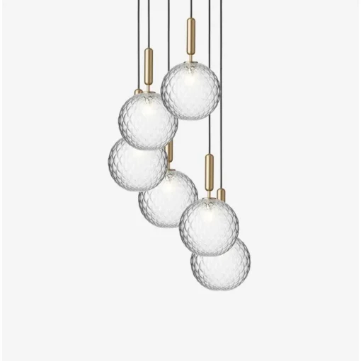 Nuura Miira 6 Pendel Stor Messing & Klar Optic