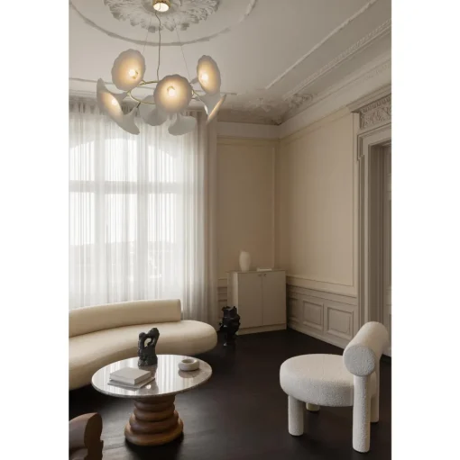 Nuura Petalii 10 Lysekrone Hvid/Poleret Messing