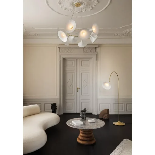 Nuura Petalii 10 Lysekrone Hvid/Poleret Messing